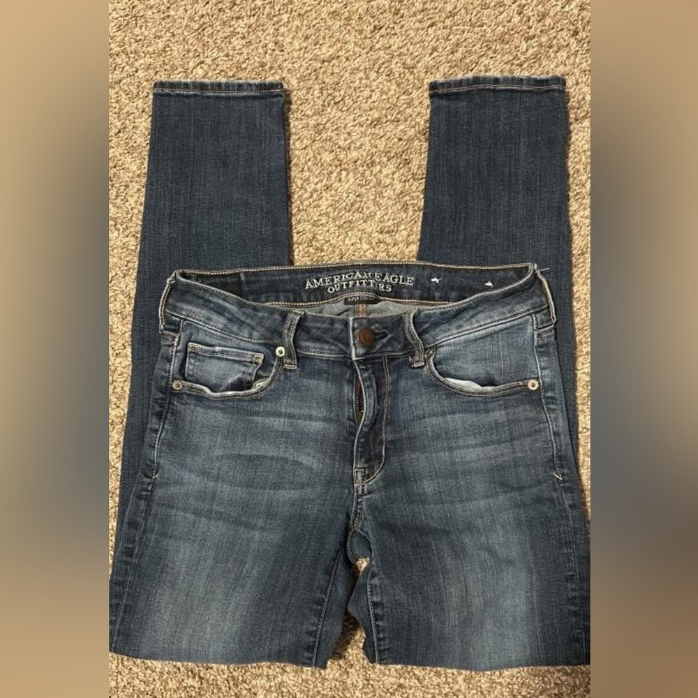American Eagle Outfitters Women's Dark Blue Skinny Jeans